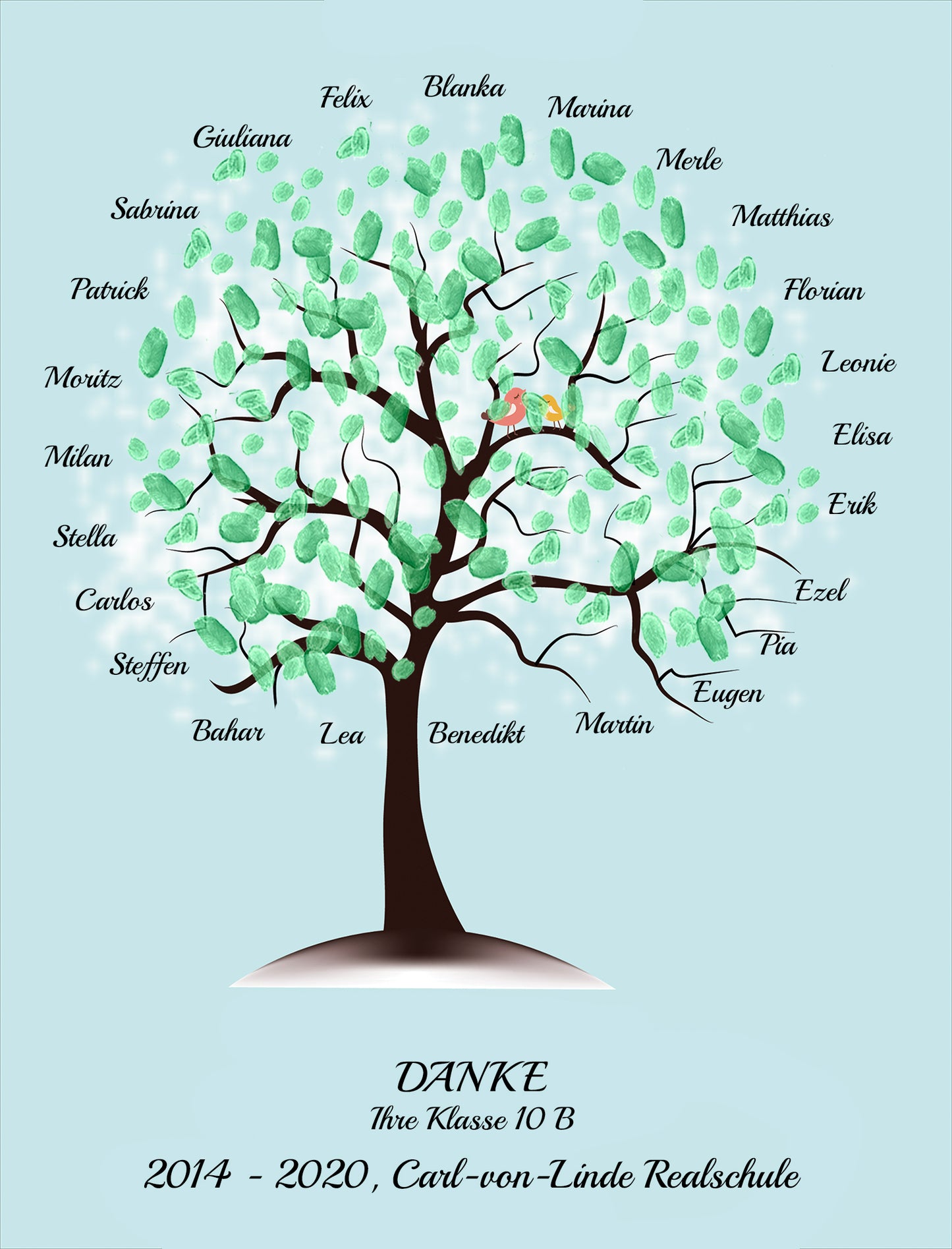 Klassenbaum Fingerabdruckbaum Lehrer Erzieher Geschenk