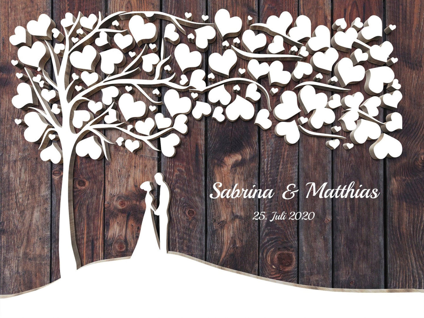 Hochzeitsgästebuch Alterative mit 3D Effekt Brautpaar