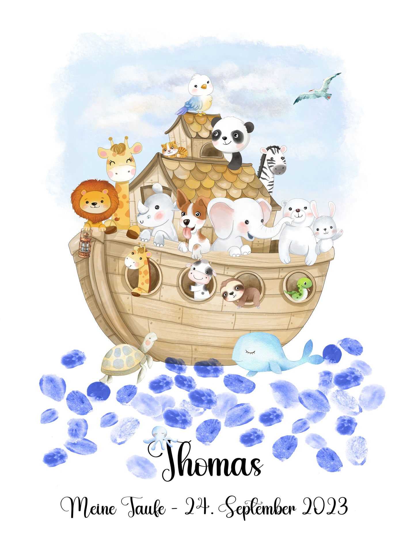 Taufgeschenk Fingerabdruck-Gästebuch Taufe