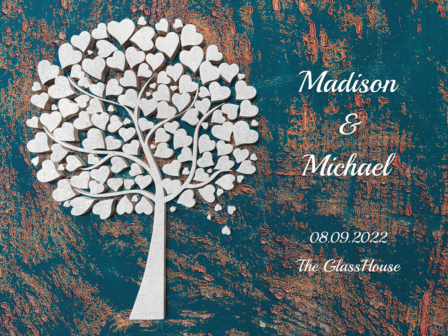 Hochzeitsgästebuch Gästebücher zur Hochzeit - rostiges Eisen Effekt