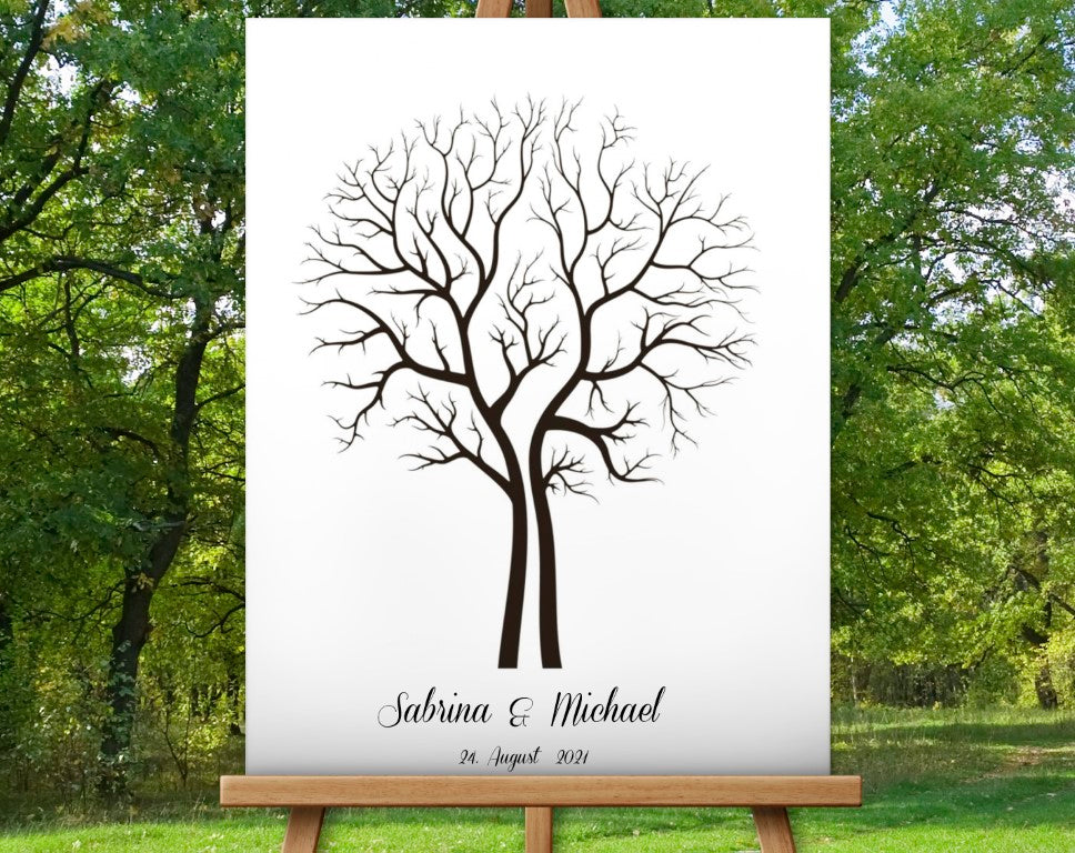 Fingerabdruck Baum Hochzeitsgästebuch Alternative