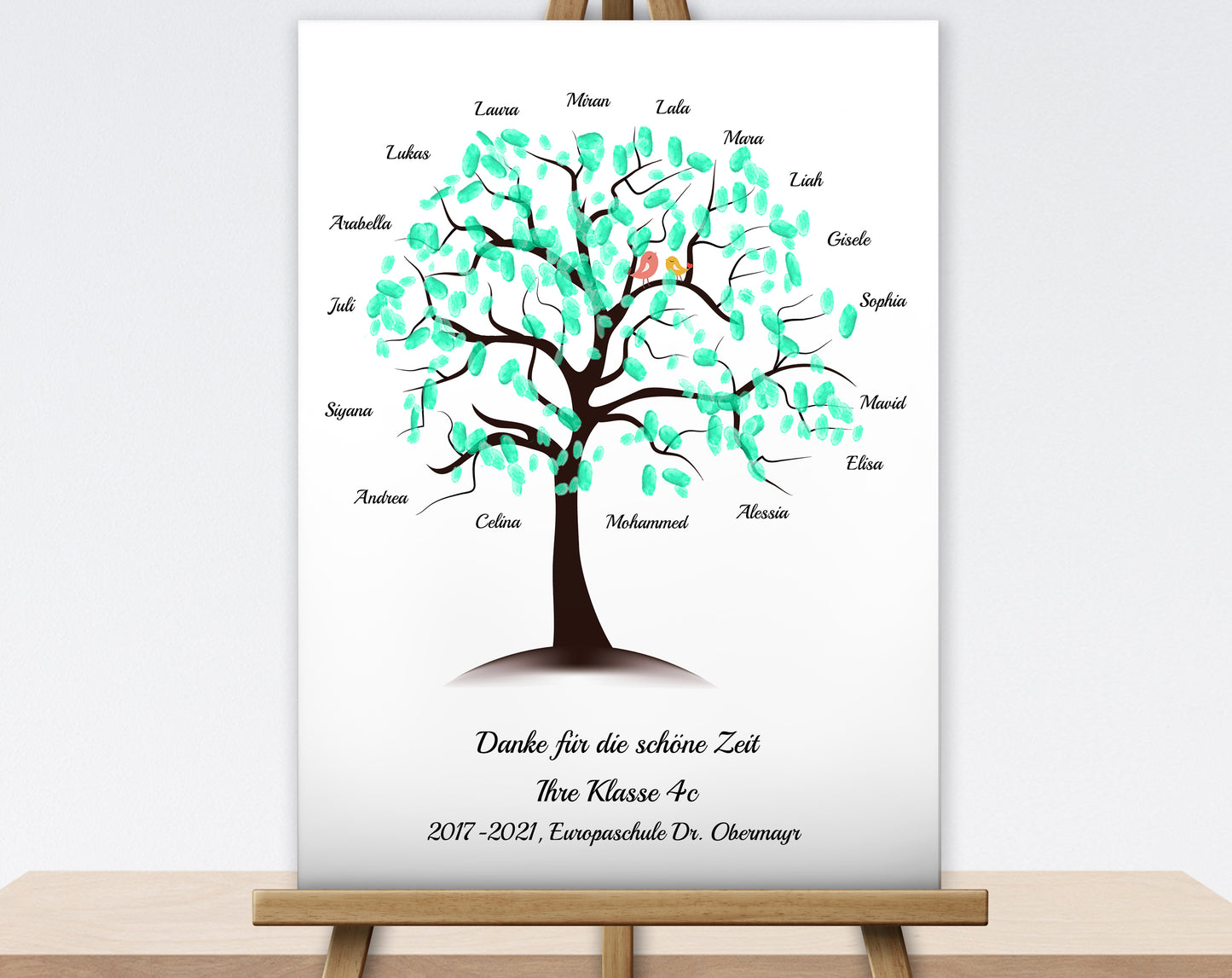 Klassenbaum Fingerabdruckbaum Lehrer Erzieher Geschenk
