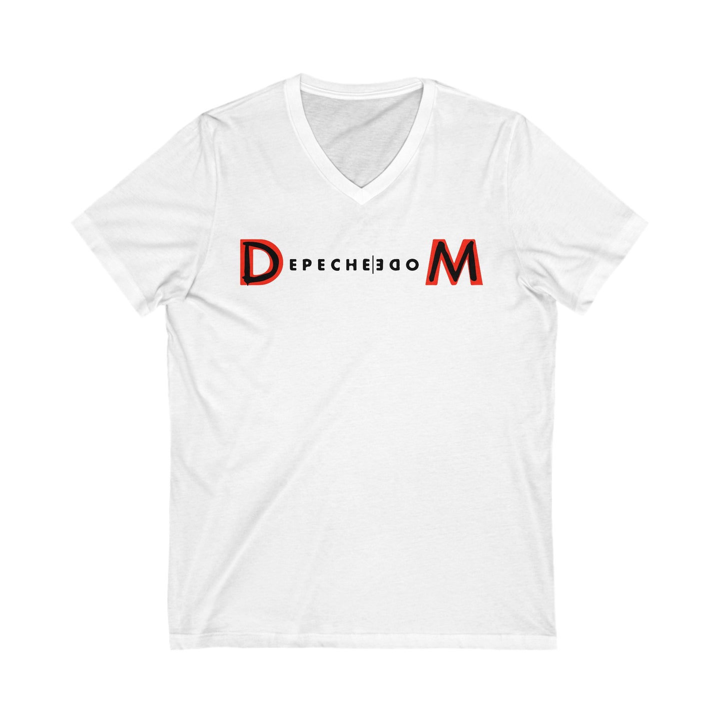 Depeche Mode Unisex V-Neck Konzert T-Shirt Schwarz Weiß