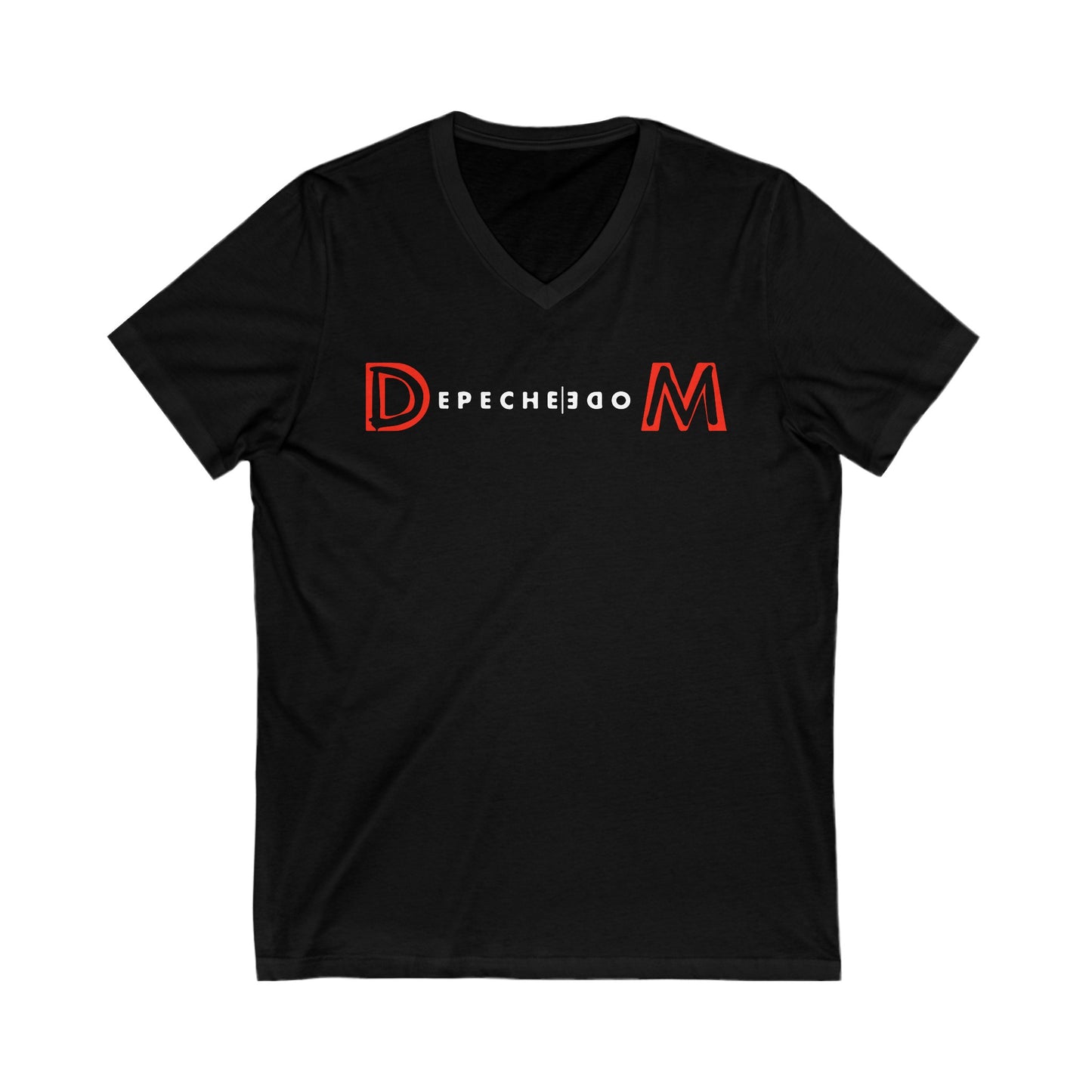 Depeche Mode Unisex V-Neck Konzert T-Shirt Schwarz Weiß