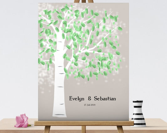 Fingerabdruck Gästebaum Hochzeitsgästebuch Brautpaar2