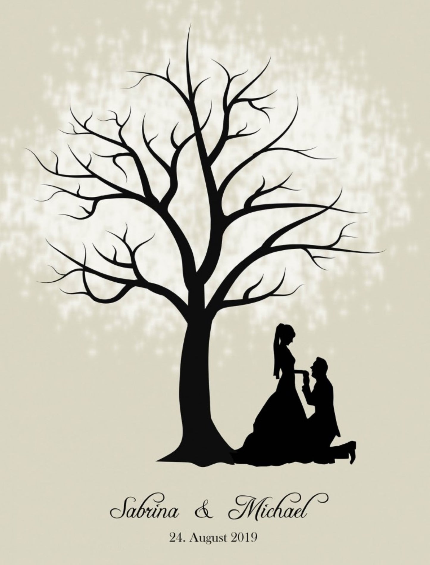 Fingerabdruck Gästebaum Hochzeitsgästebuch Brautpaar