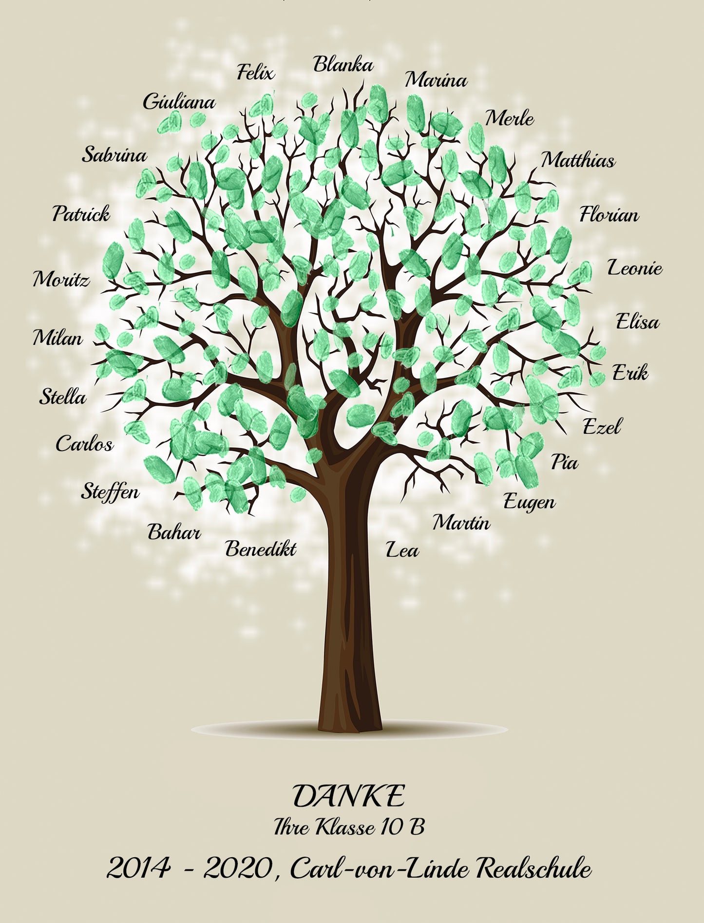 Klassenbaum Fingerabdruckbaum Lehrer Erzieher Geschenk