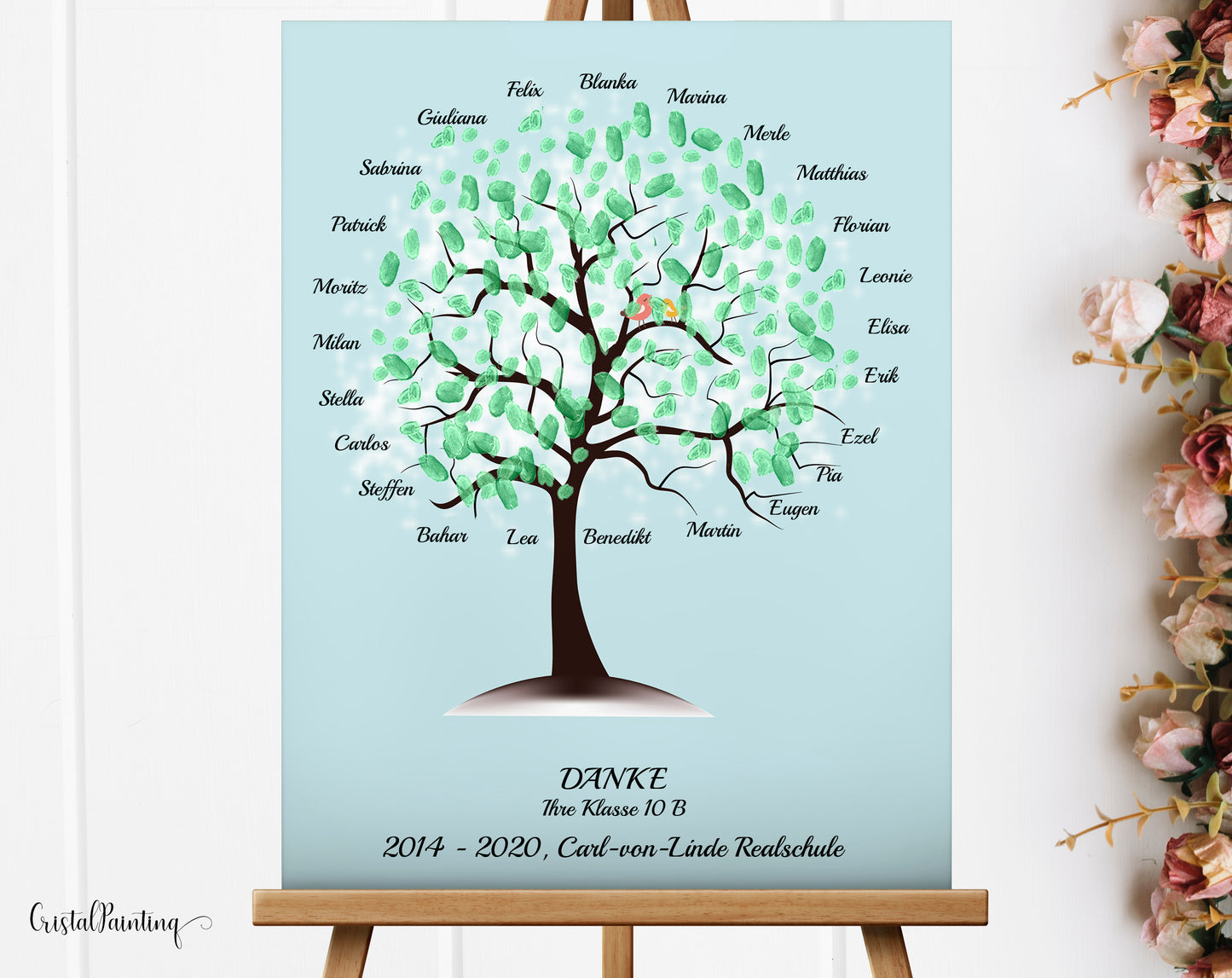 Klassenbaum Fingerabdruckbaum Lehrer Erzieher Geschenk