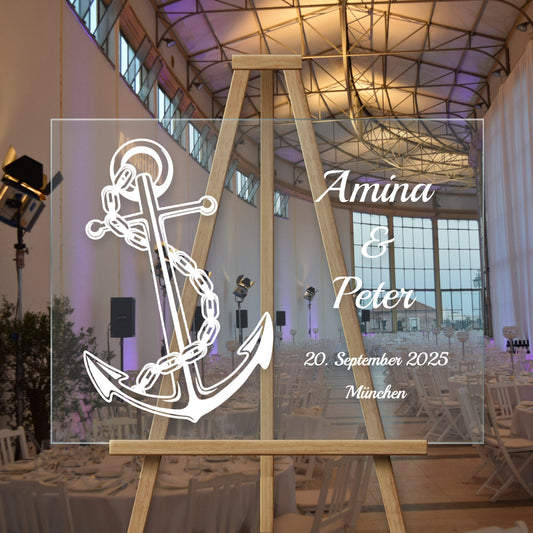 Modernes, rauchgraues Acryl Gästebuch mit individueller Gravur. Minimalistisches Design für stilvolle Hochzeiten.