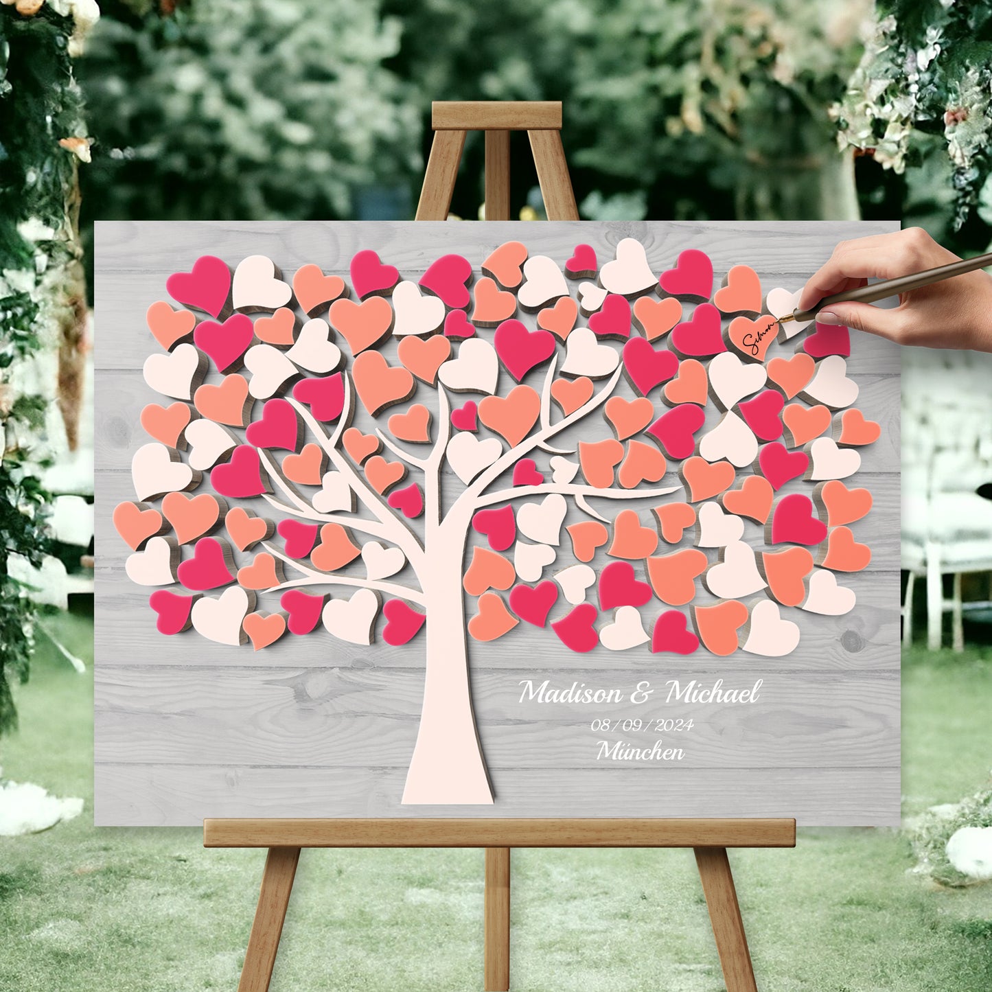 Hochzeitsgästebuch alternative Gästebücher zur Hochzeit Pink