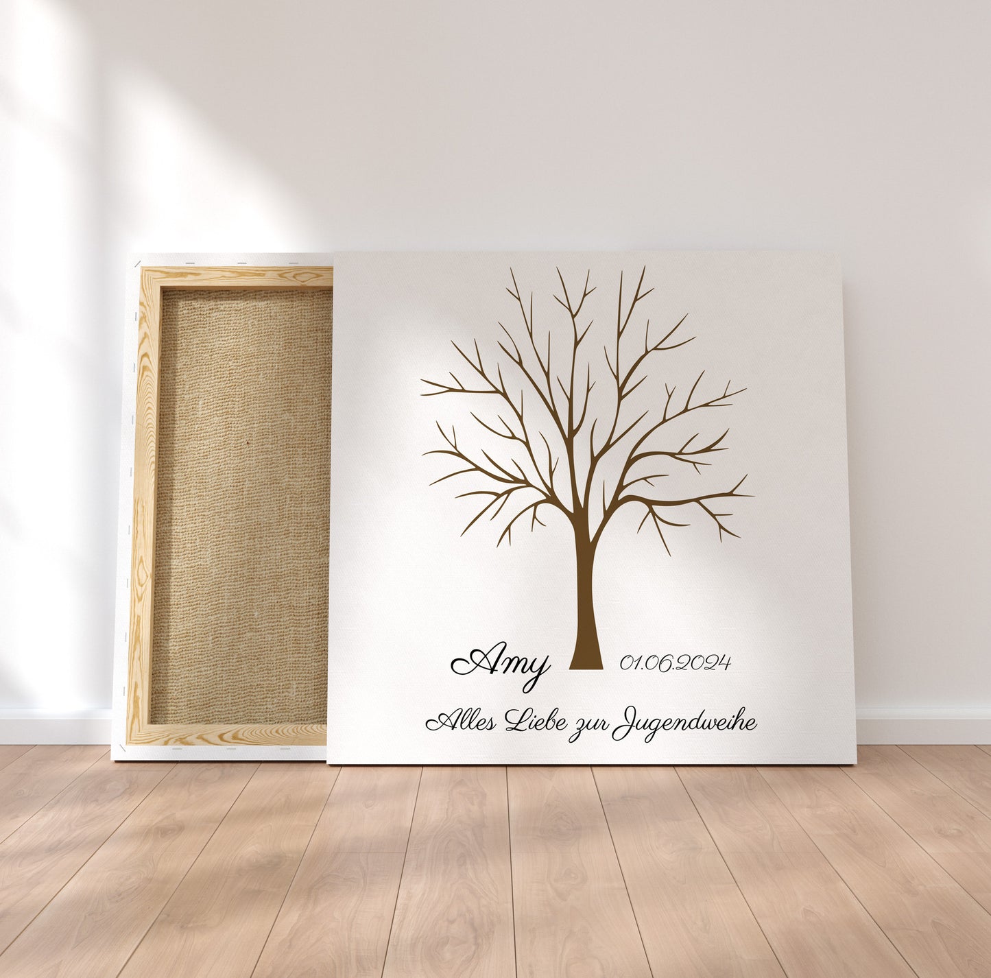 Jugendweihe Geschenk Gästebuch für Mädchen Junge Fingerabdruckbaum