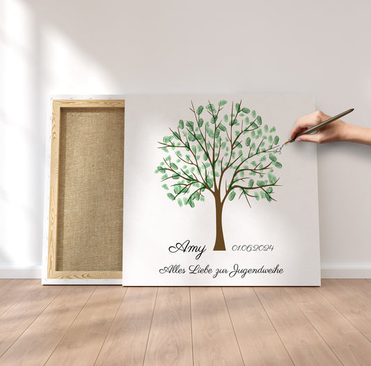 Jugendweihe Geschenk Gästebuch für Mädchen Junge Fingerabdruckbaum