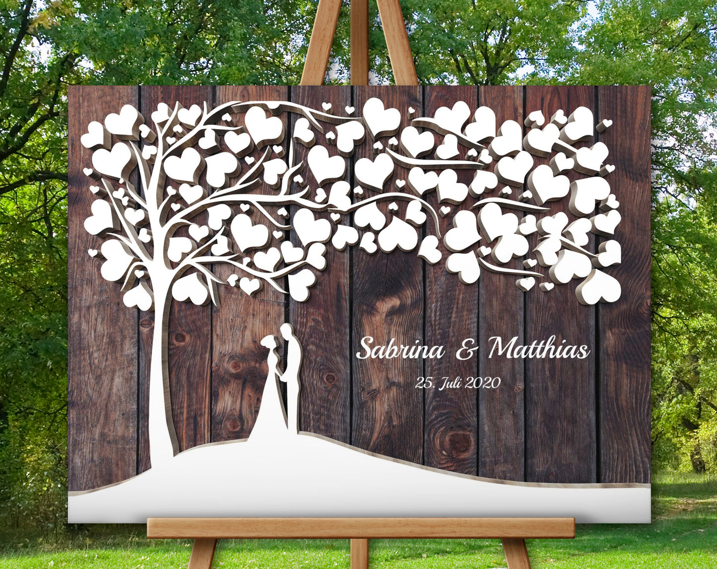 Hochzeitsgästebuch Alterative mit 3D Effekt Brautpaar