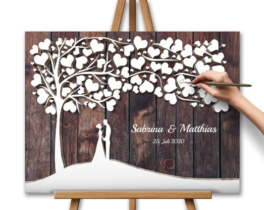 Hochzeitsgästebuch Alterative mit 3D Effekt Brautpaar