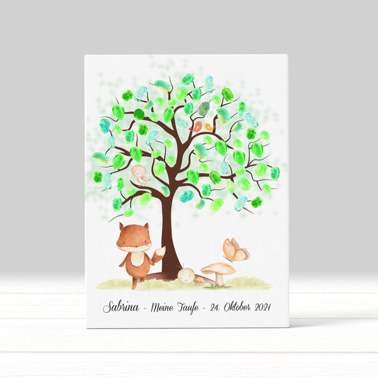 Taufgeschenk Fingerabdruck-Gästebuch Taufe