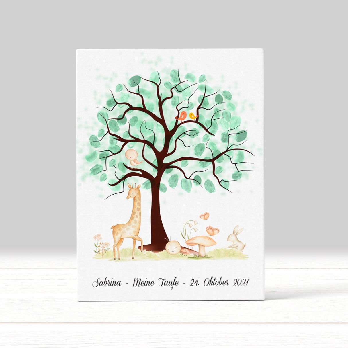 Taufgeschenk Fingerabdruck-Gästebuch Taufe