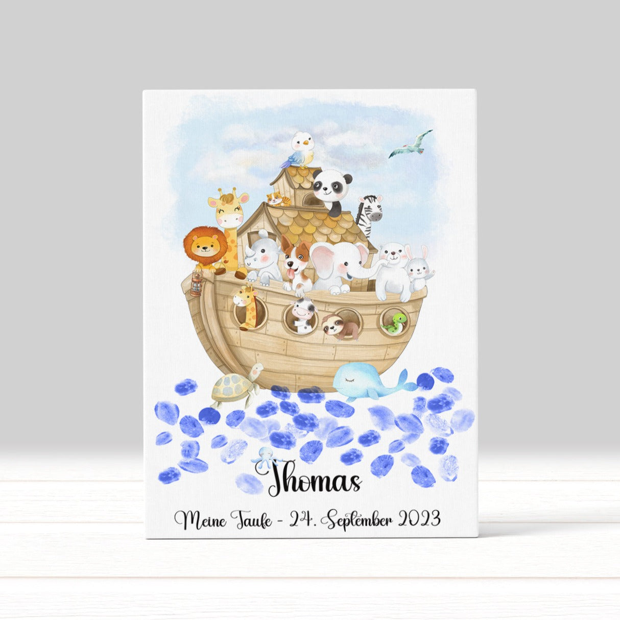 Taufgeschenk Fingerabdruck-Gästebuch Taufe