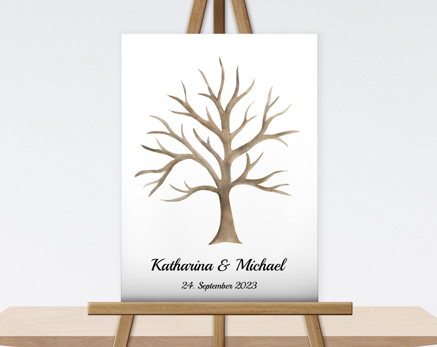 Aquarell Fingerabdruck Gästebuch Leinwand