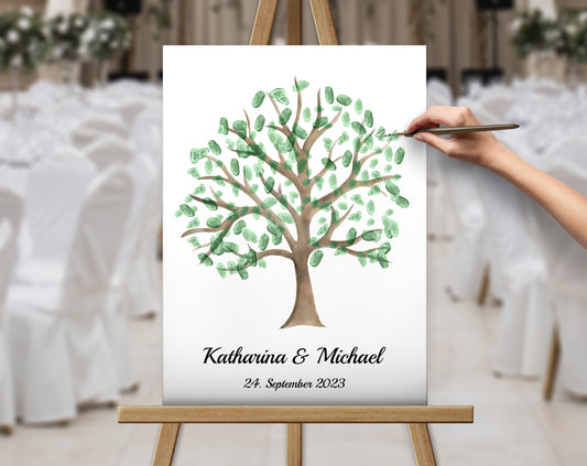 Aquarell Fingerabdruck Gästebuch Leinwand