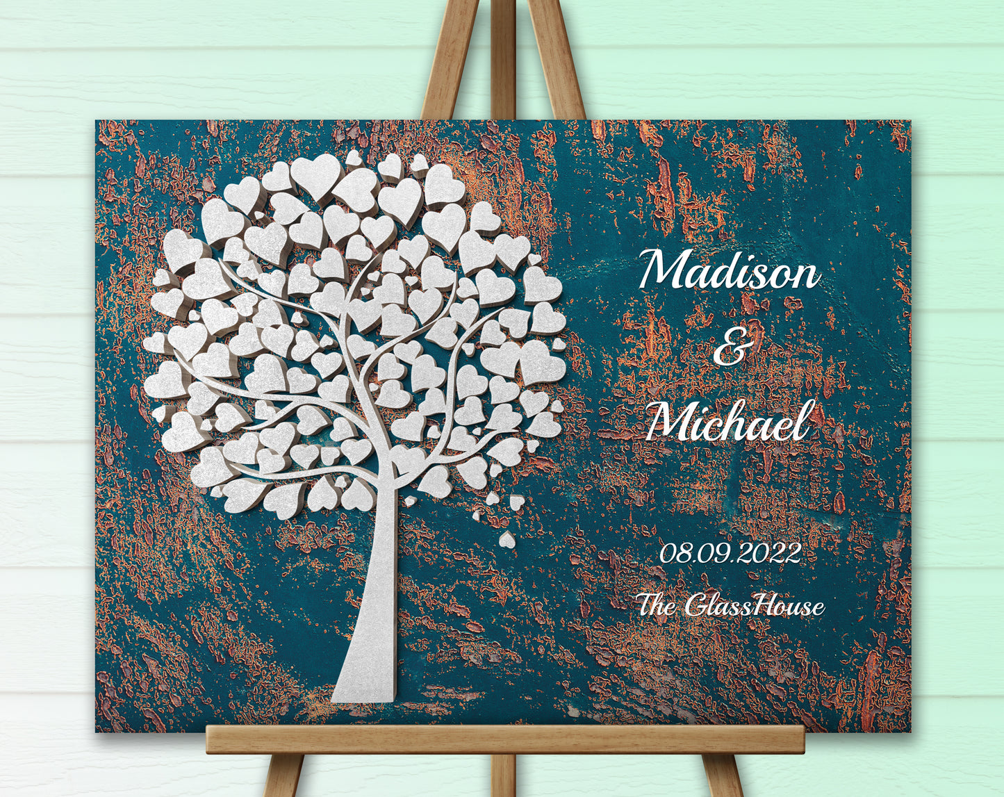 Hochzeitsgästebuch Gästebücher zur Hochzeit - rostiges Eisen Effekt