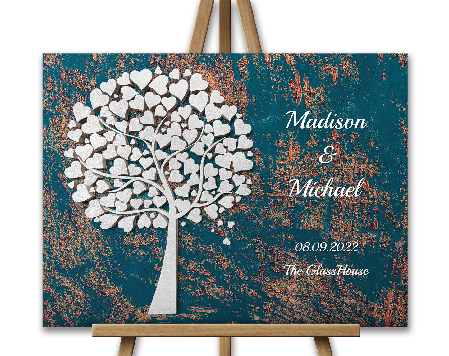 Hochzeitsgästebuch Gästebücher zur Hochzeit - rostiges Eisen Effekt