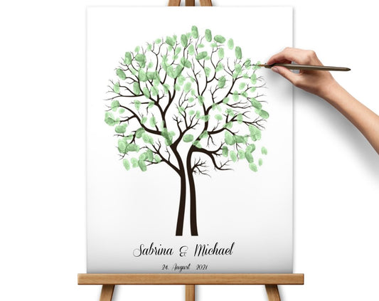 Fingerabdruck Baum Hochzeitsgästebuch Alternative
