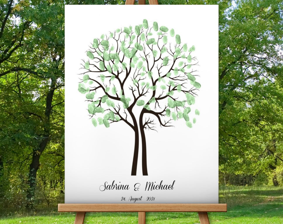 Fingerabdruck Baum Hochzeitsgästebuch Alternative
