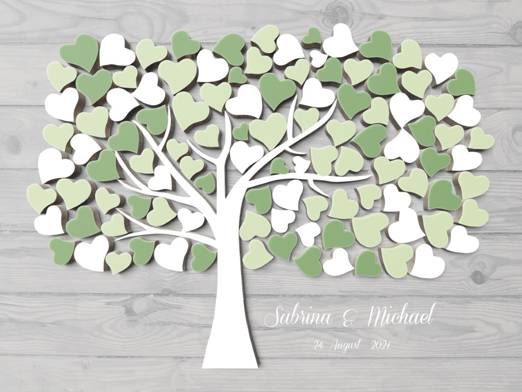 Hochzeitsgästebuch Ideen Gästebuch zur Hochzeit Leinwand Grün