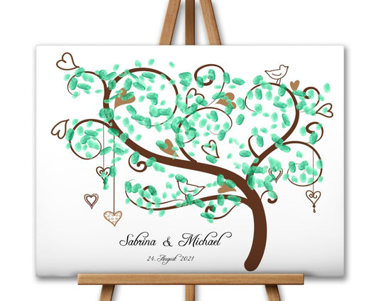 Geburtstag Hochzeit Fingerabdruck Gästebuch Leinwand