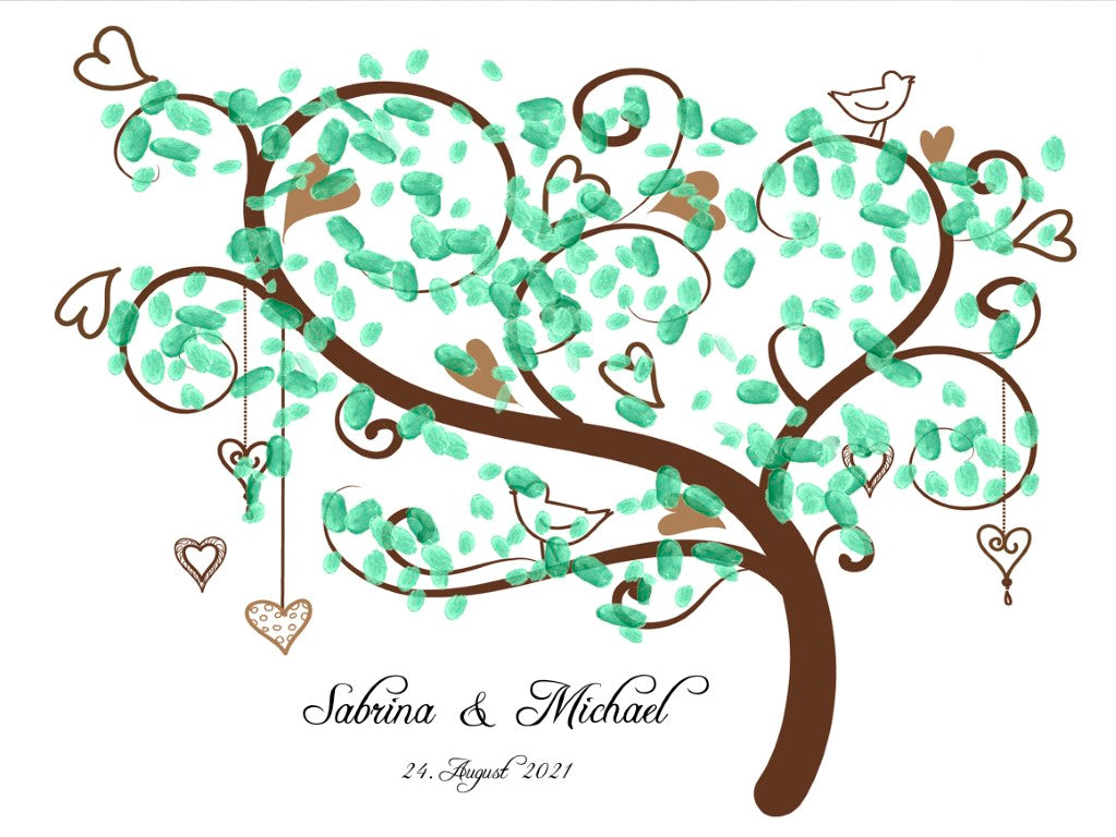 Geburtstag Hochzeit Fingerabdruck Gästebuch Leinwand