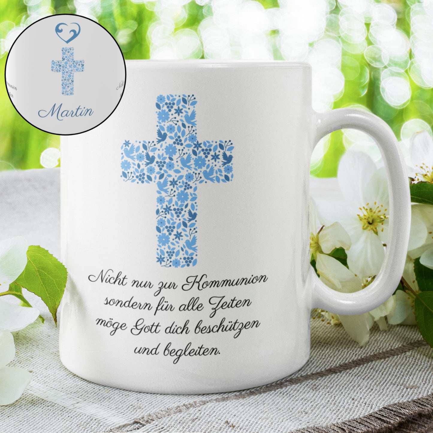 Tasse mit Name Kommunionsgeschenk für Mädchen Junge