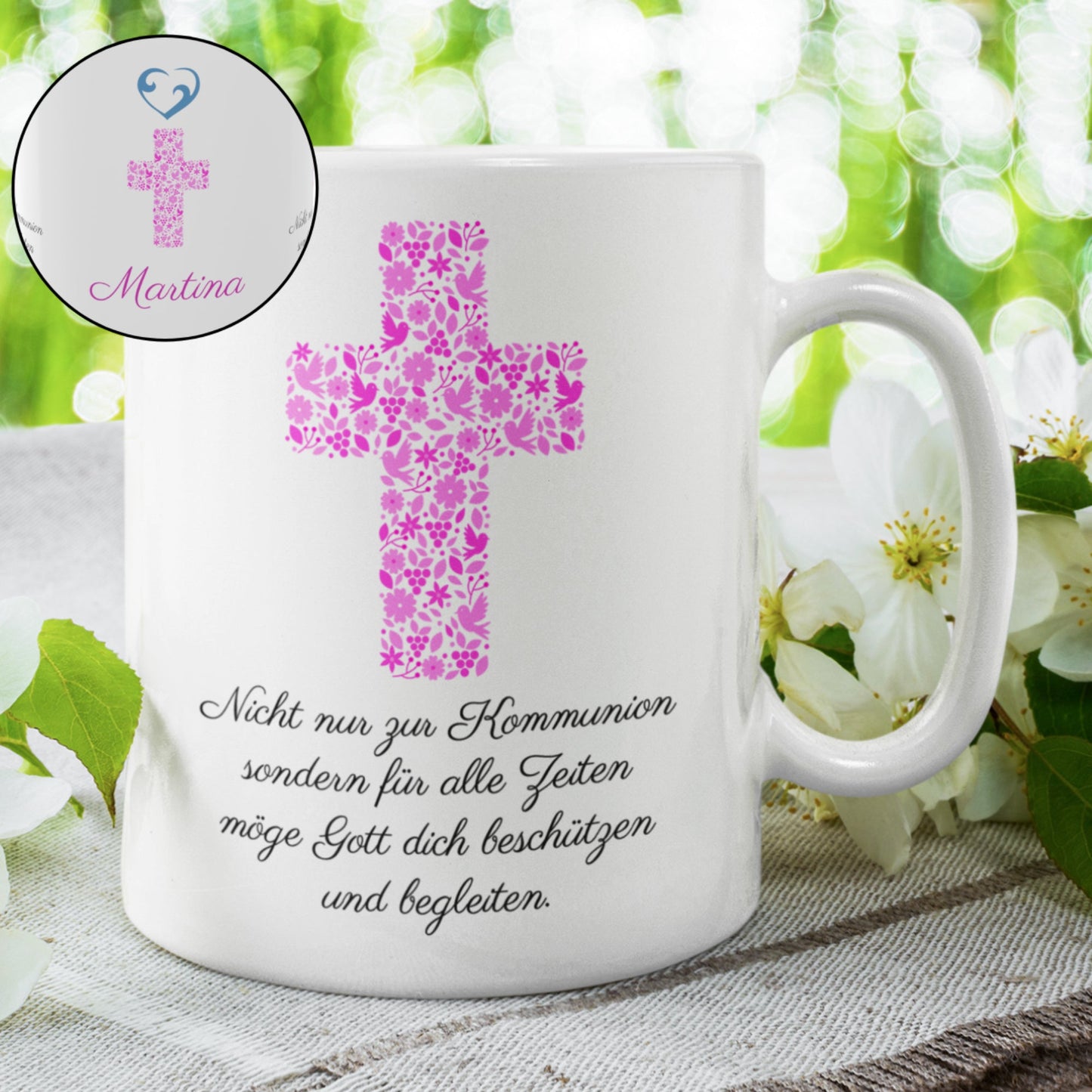 Kommunionsgeschenk Tasse mit Name für Mädchen Junge