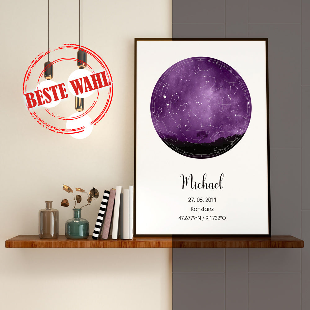 Sternenkarte Digitale Datei Sternenhimmel personalisiert