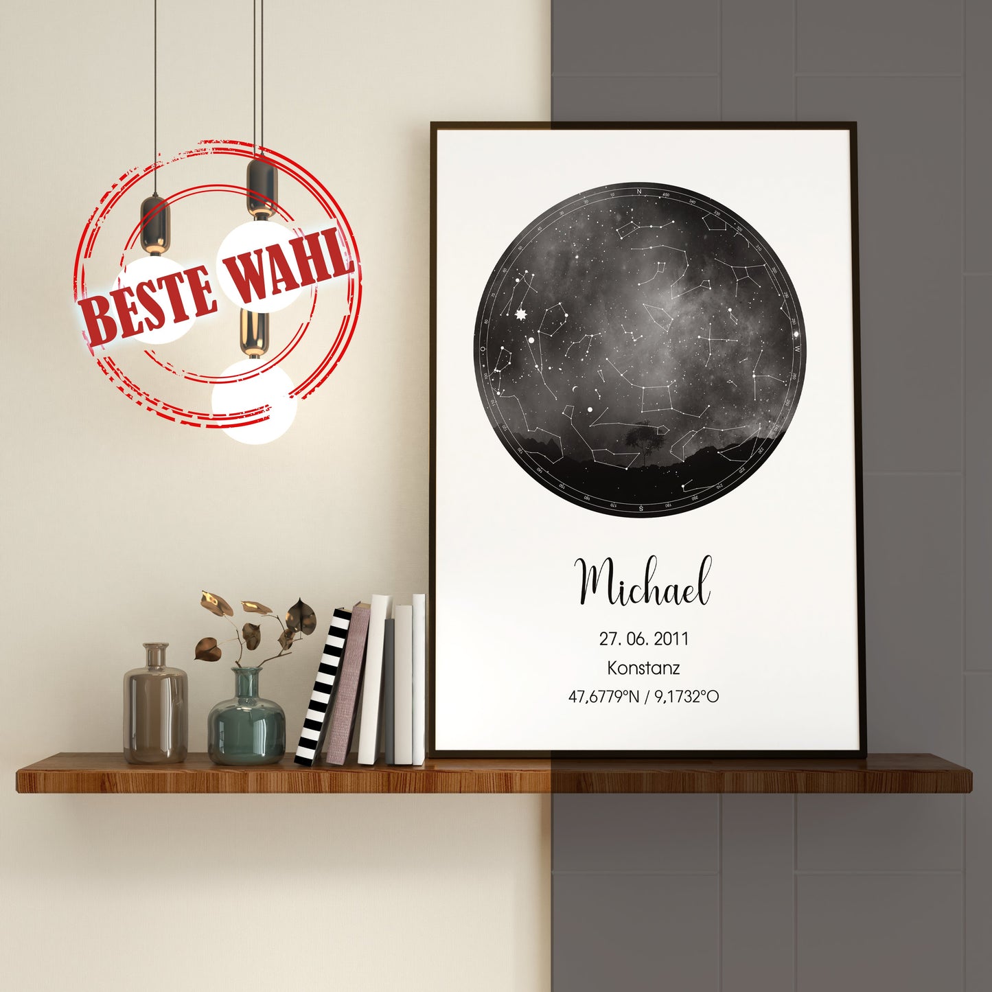 Sternenkarte Poster Sternenhimmel personalisiert