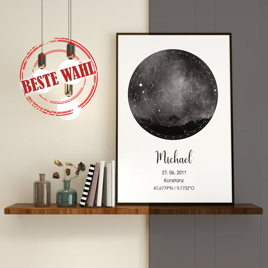 Sternenkarte Poster Sternenhimmel personalisiert