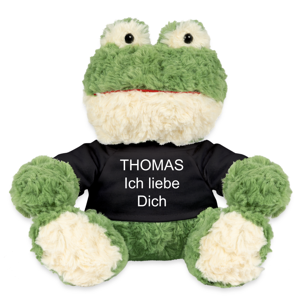 Personalisiert Kuscheltier MiniFeet® Frosch Torge - Schwarz