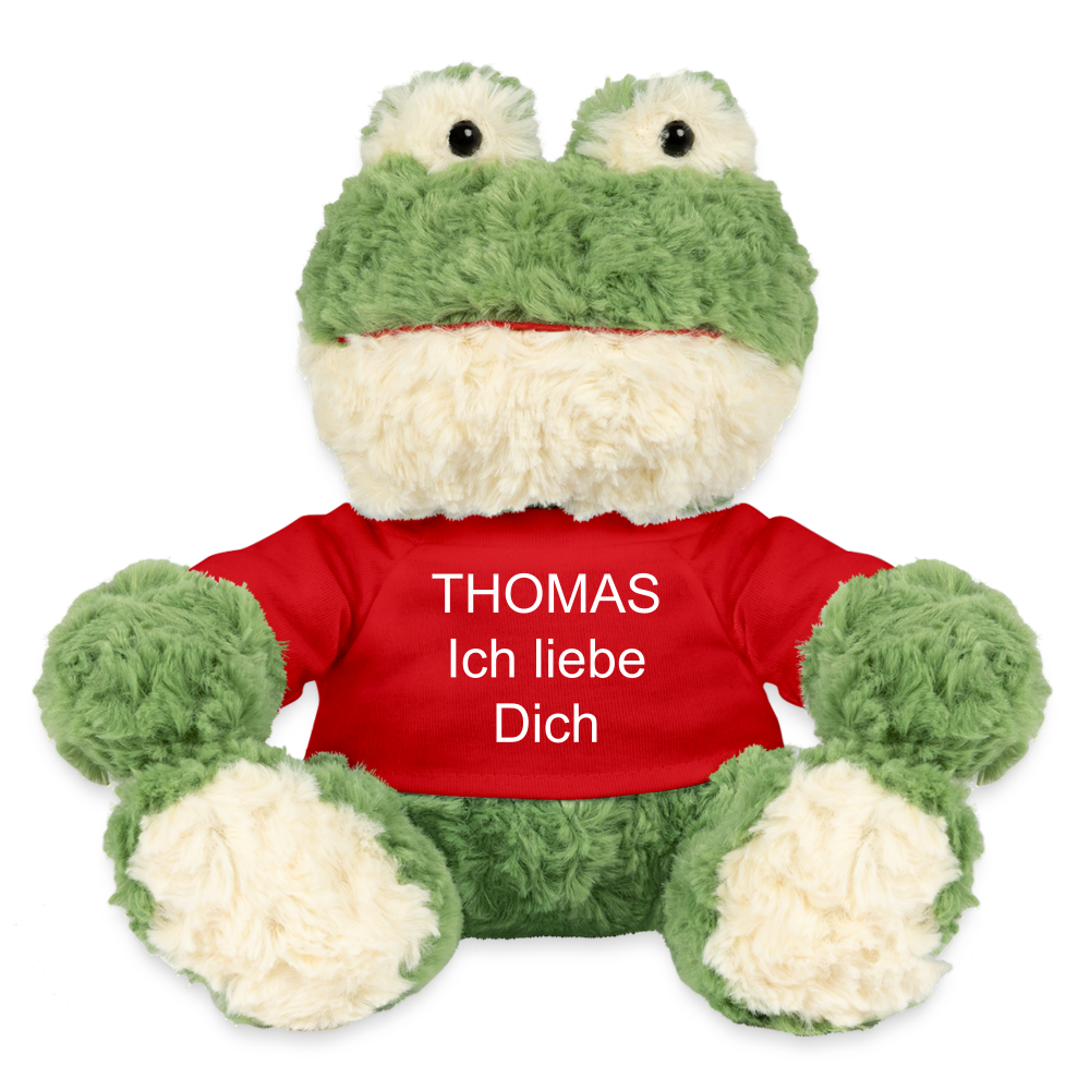 Personalisiert Kuscheltier MiniFeet® Frosch Torge - Rot