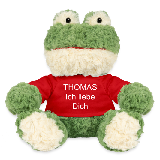 Personalisiert Kuscheltier MiniFeet® Frosch Torge - Rot