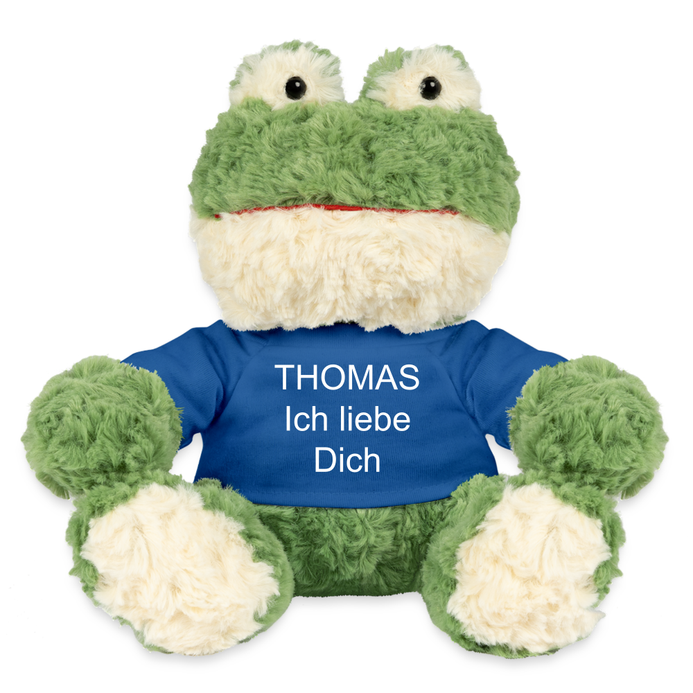 Personalisiert Kuscheltier MiniFeet® Frosch Torge - Königsblau