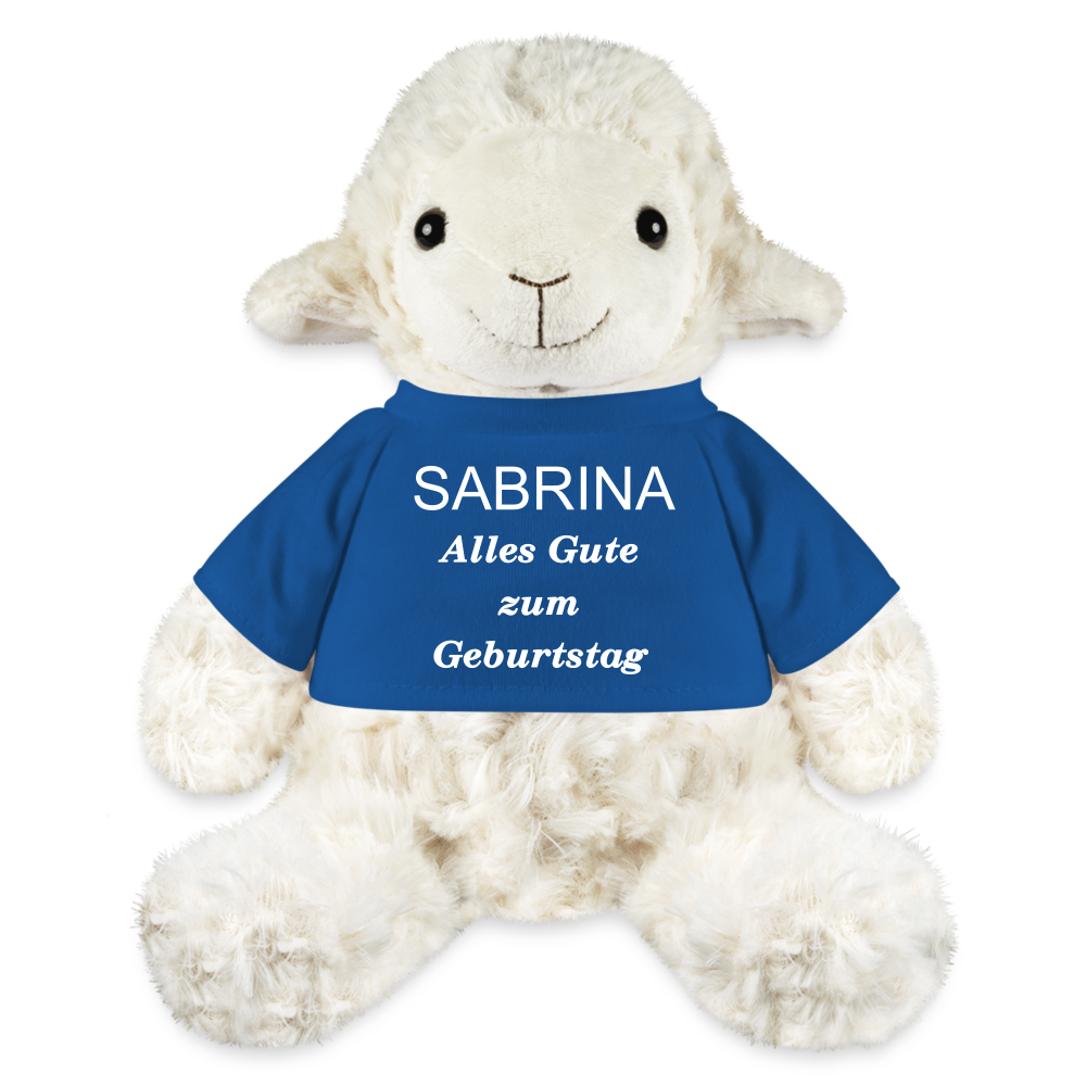 Personalisiertes Kuscheltier MiniFeet® Schaf Annika - Königsblau