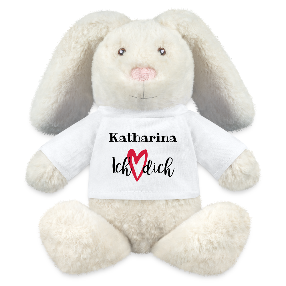 Personalisiertes Kuscheltier Hase - weiß