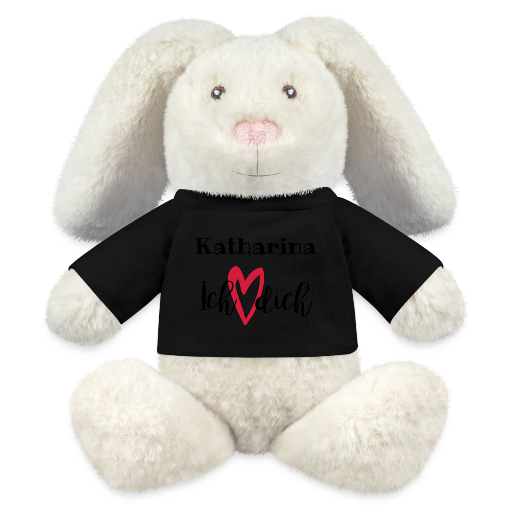 Personalisiertes Kuscheltier Hase - Schwarz