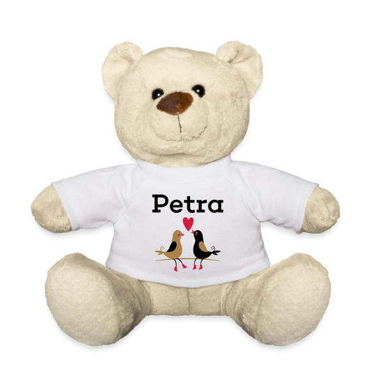 Personalisiertes Kuscheltier Stofftier Teddy - weiß