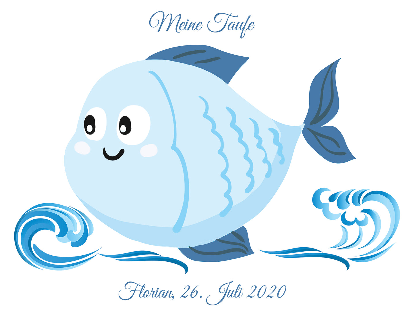 Tauffisch Taufgeschenk Fingerabdruck-Gästebuch Taufe