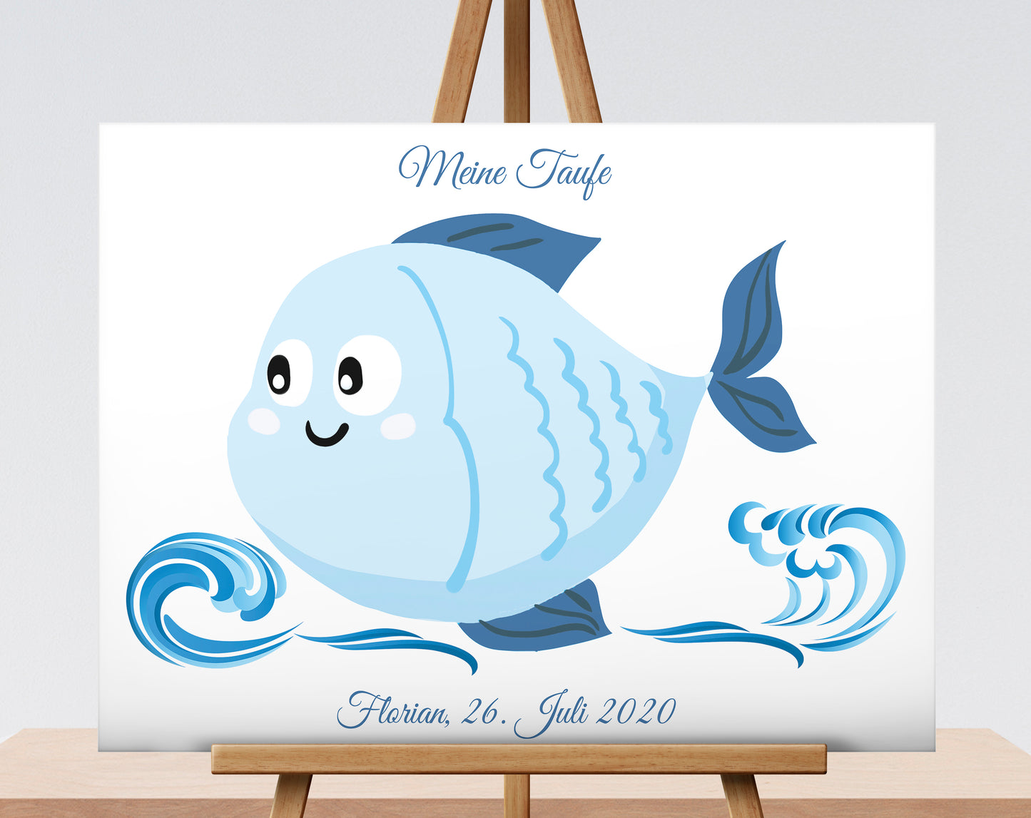 Tauffisch Taufgeschenk Fingerabdruck-Gästebuch Taufe