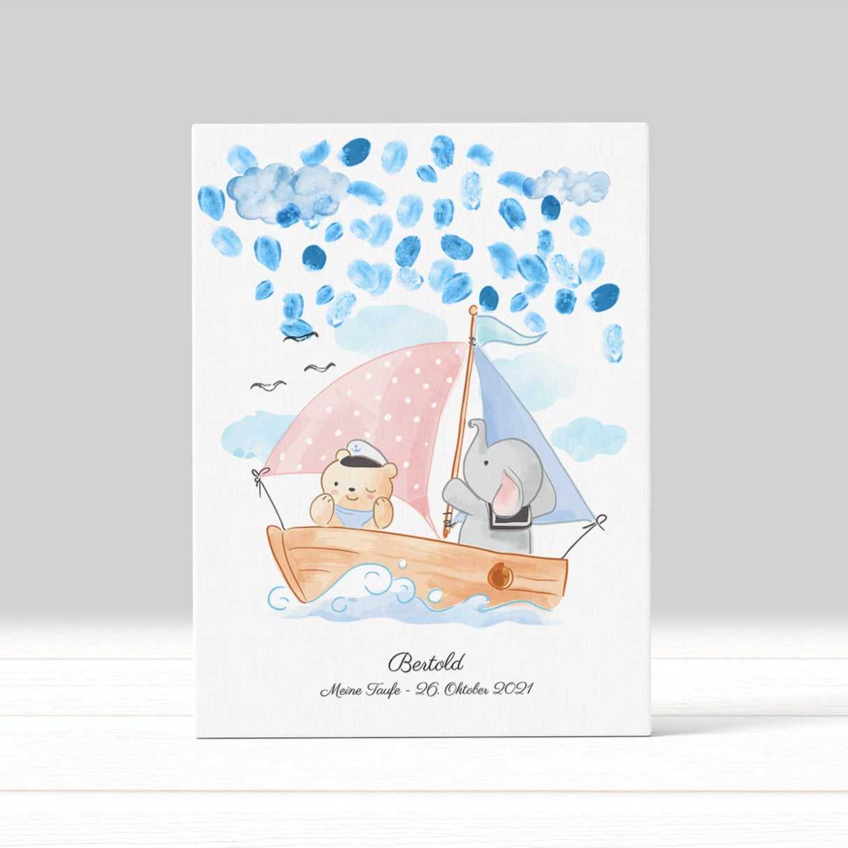 Taufgeschenk Fingerabdruck-Gästebuch Taufe