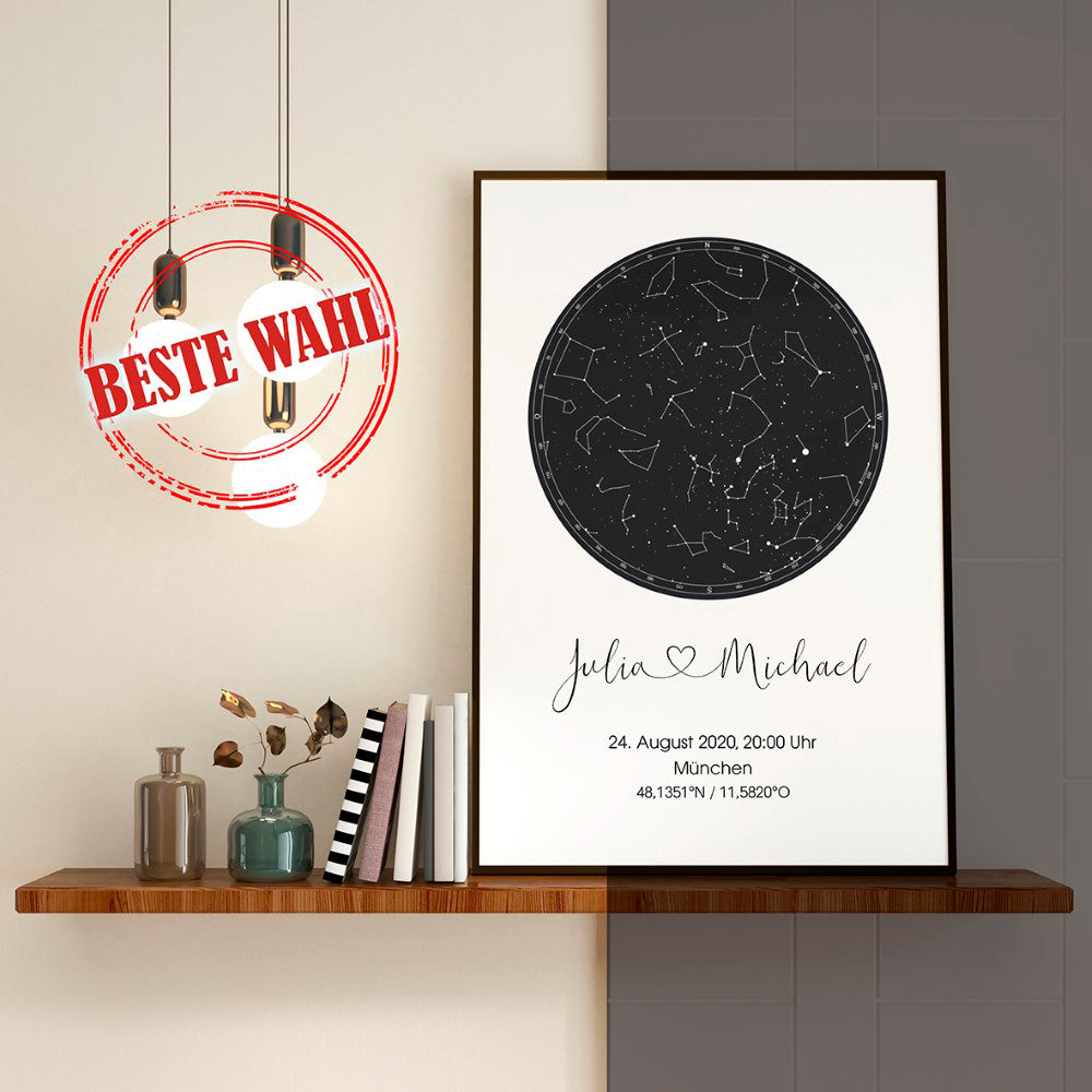 Sternenkarte Poster Sternenhimmel personalisiert